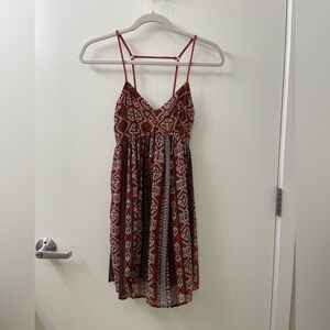 Bohemian Red Patterned Dress